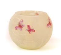 Butterflies cream strawsilk glowpot