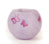 Butterflies purple strawsilk glowpot